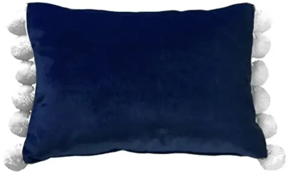 Josie Pom Pom Lumbar Pillow - Velvet - Kim Salmela