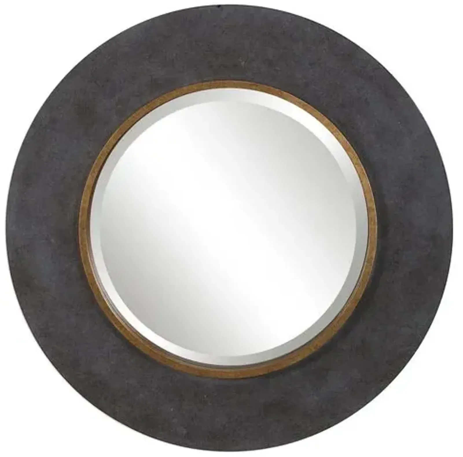 Brynner Round Wall Mirror - Charcoal