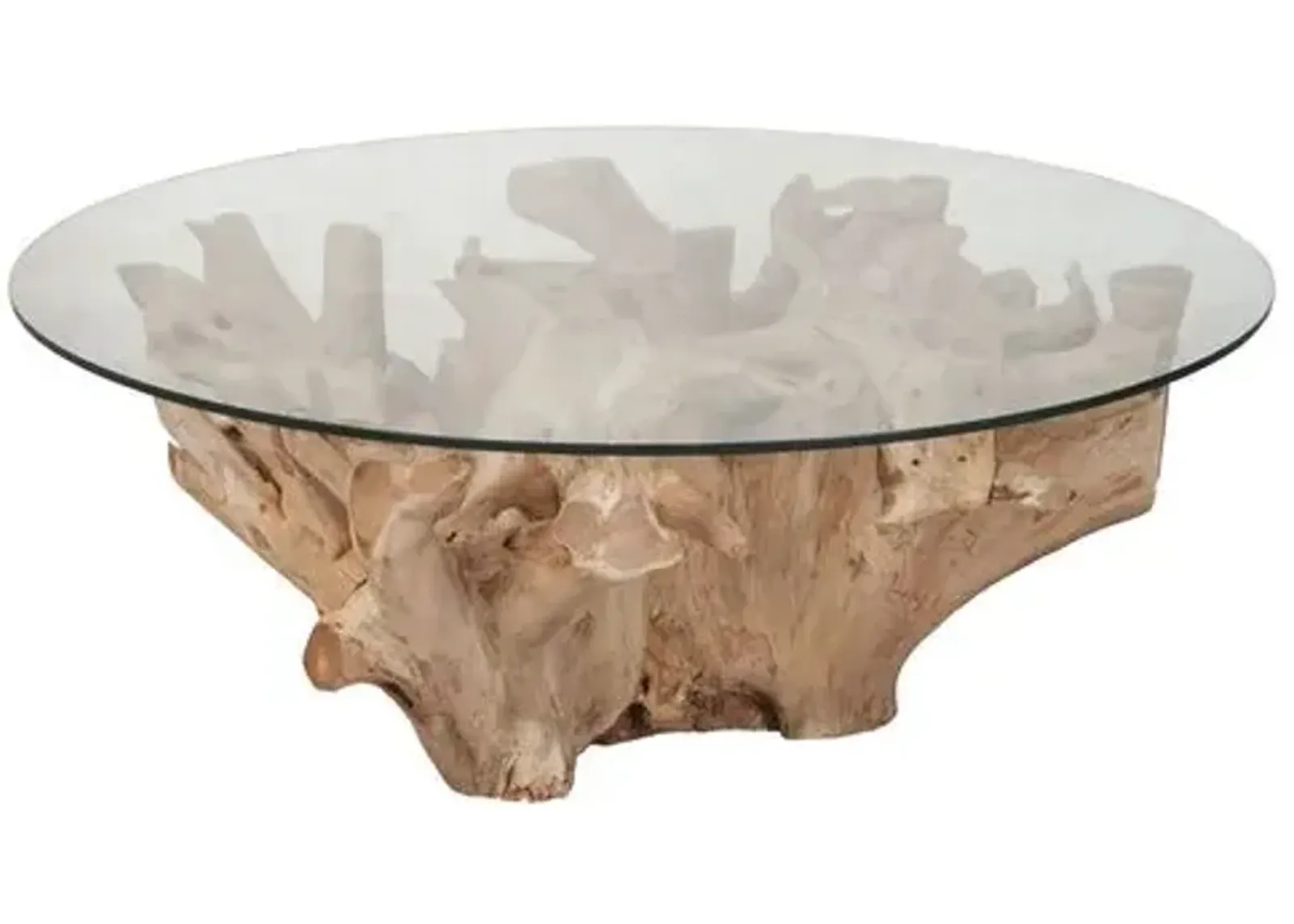 Morris Teak Root Outdoor Coffee Table - Natural - Brown