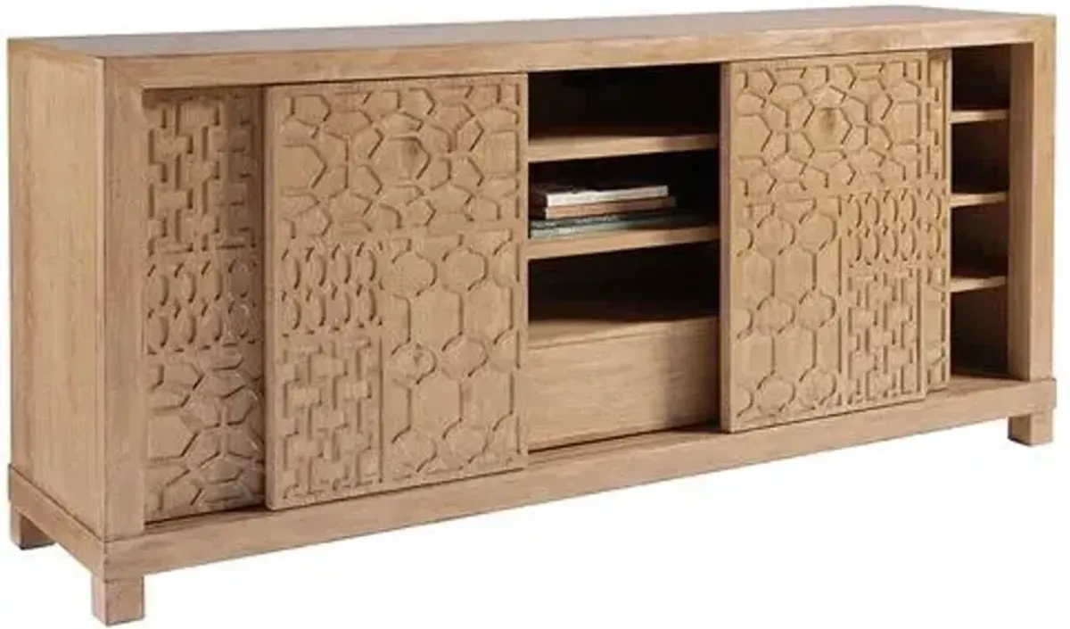 Morocco Media Console - Natural - Tommy Bahama - Brown