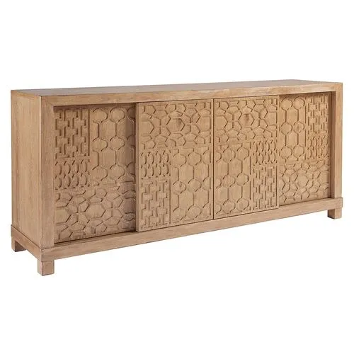 Morocco Media Console - Natural - Tommy Bahama - Brown