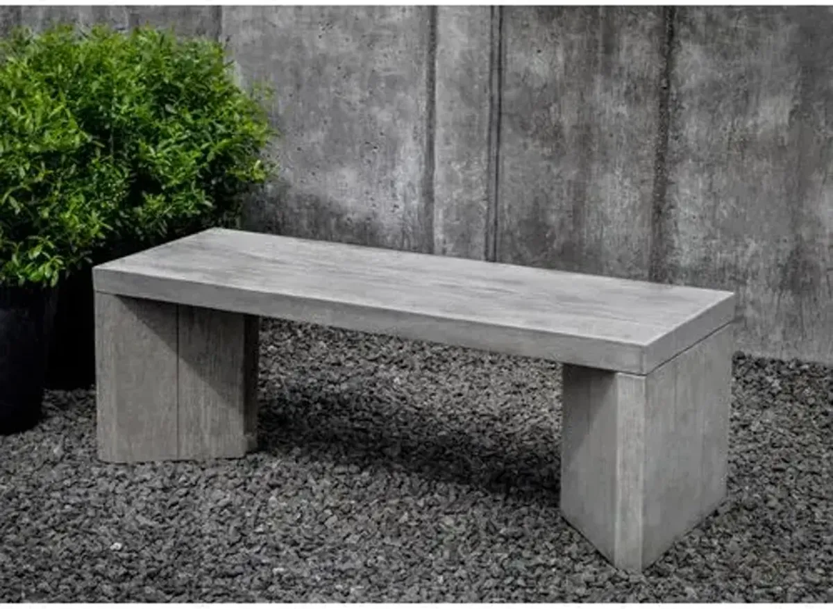 Chenes Brut Outdoor Bench - Graystone - Campania International