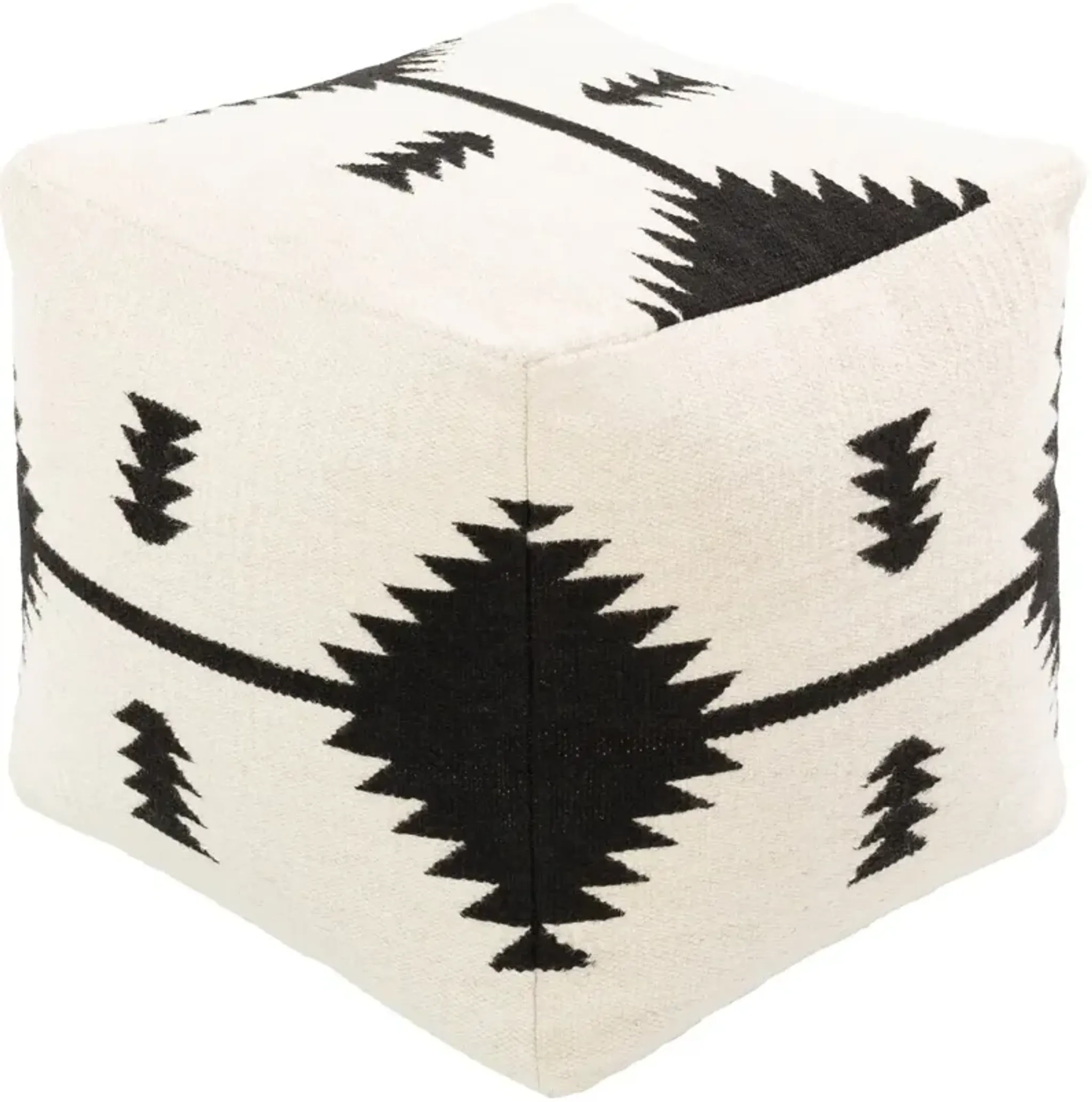 Patwin Pouf Creamblack One Kings Lane | Furniture.com