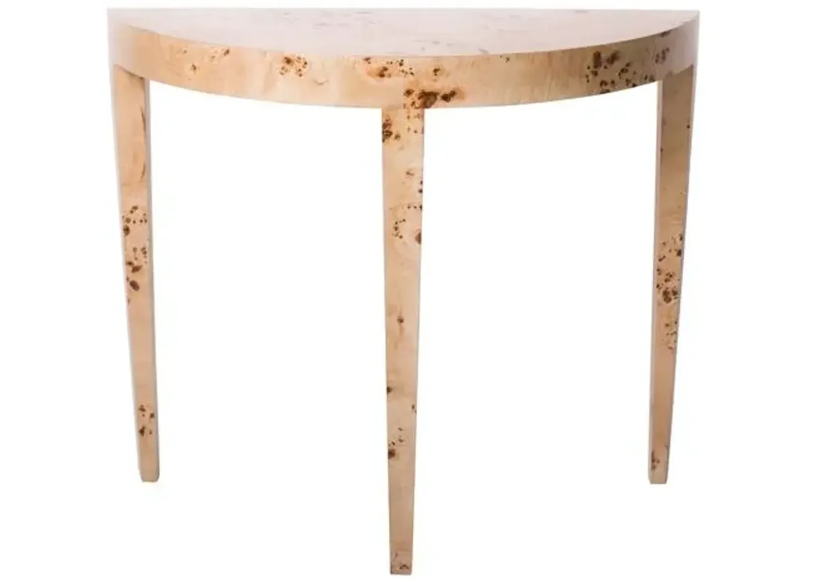 Chloe Demilune - Honey Burl - Ave Home - Beige