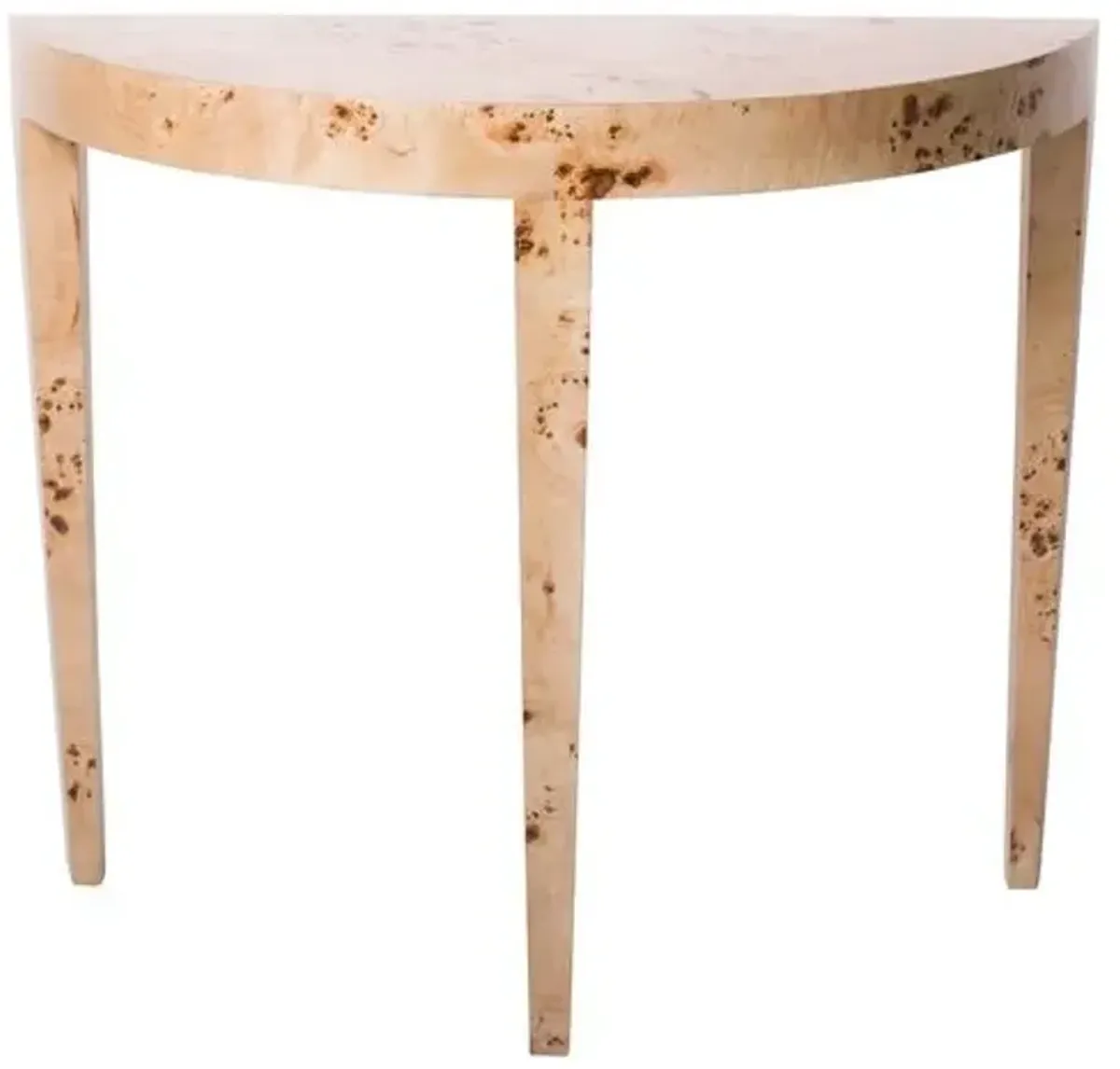 Chloe Demilune - Honey Burl - Ave Home - Beige