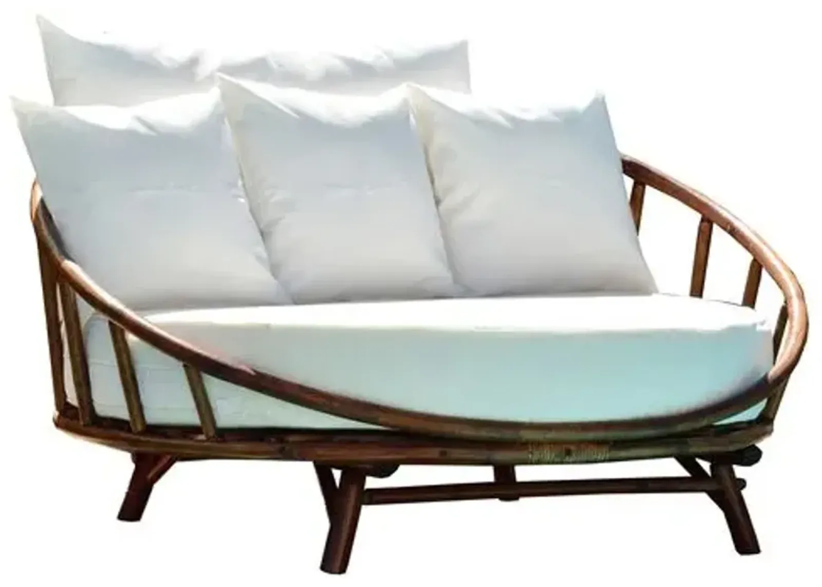 Rattana Outdoor Daybed - Brown/White - Comfortable, Sturdy