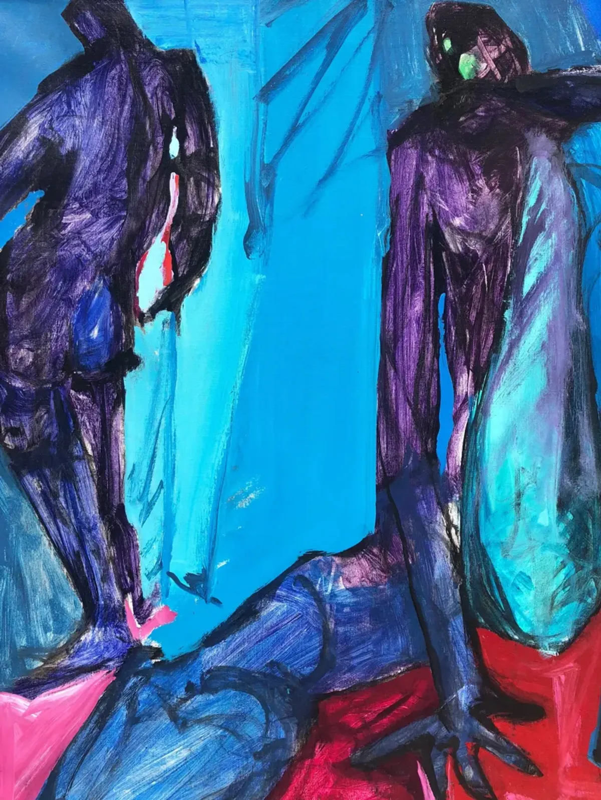 Figurative Abstract by J. Cooper - Antiquarian Art Company - Blue