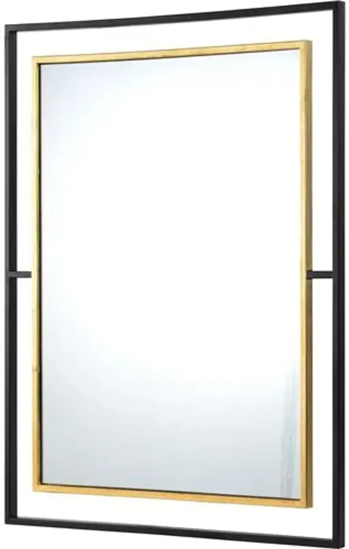 Synonym Wall Mirror - Black/Antiqued Gold