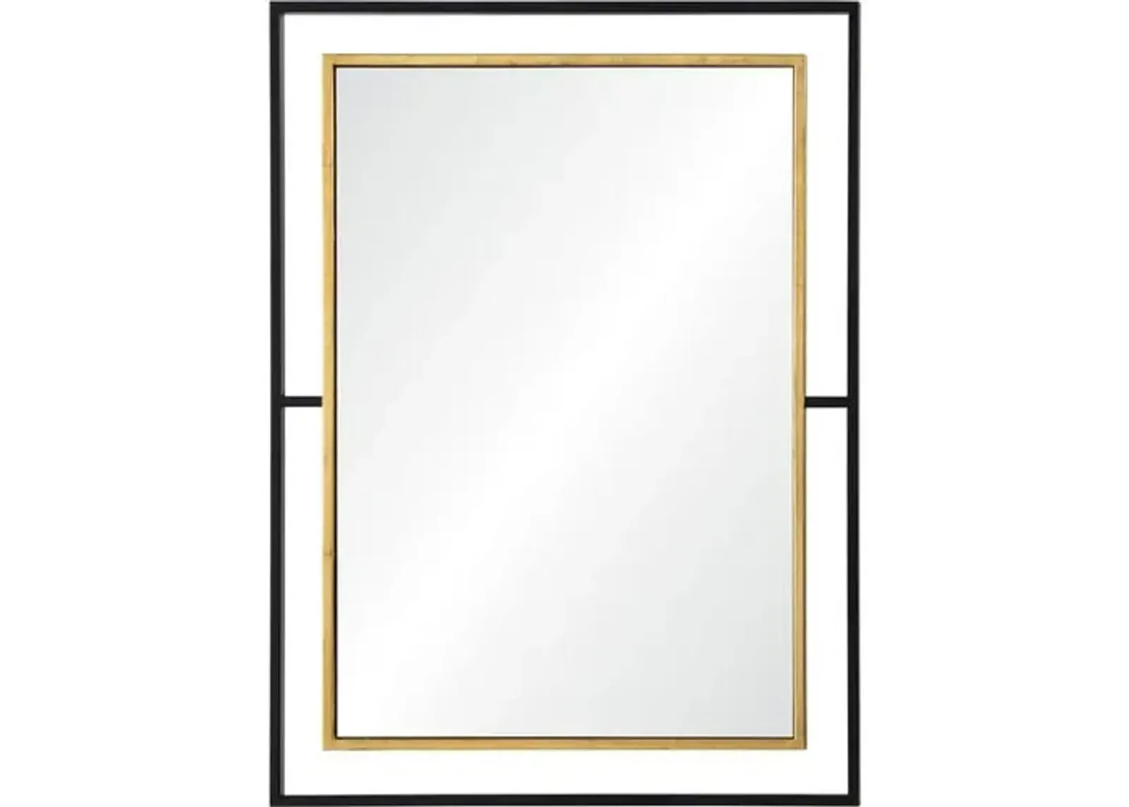 Synonym Wall Mirror - Black/Antiqued Gold