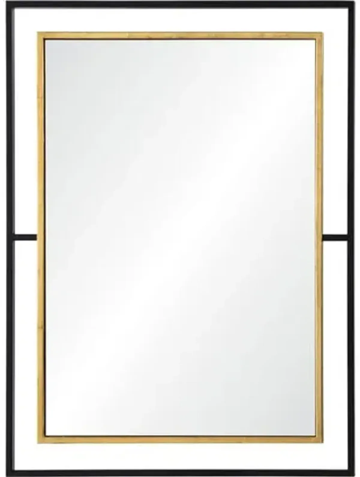 Synonym Wall Mirror - Black/Antiqued Gold