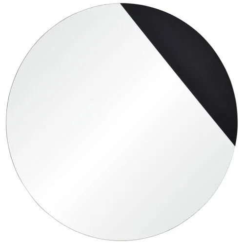 Aver 40" Round Wall Mirror - Black
