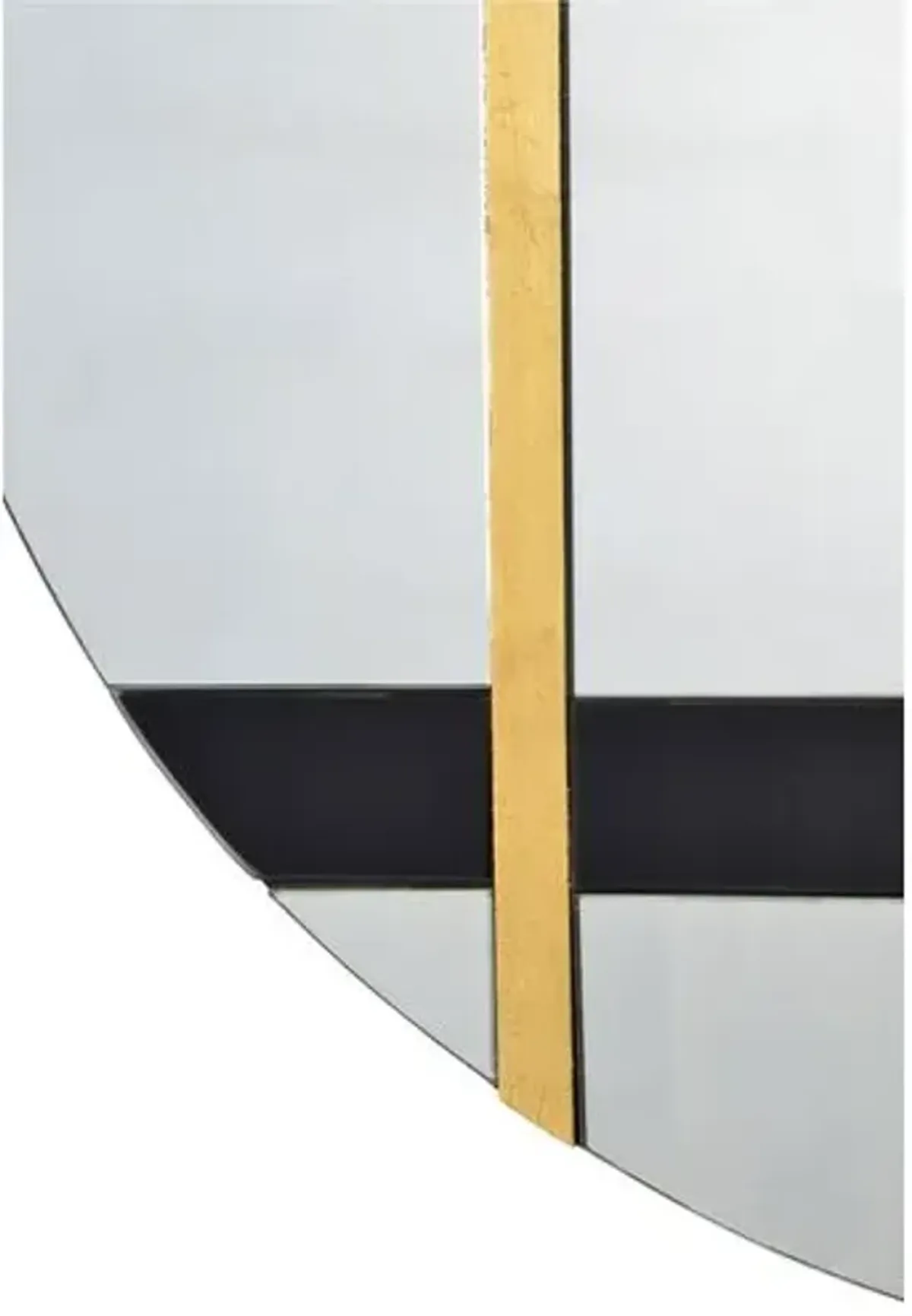 Gavin 30" Round Wall Mirror - Black/Gold Leaf