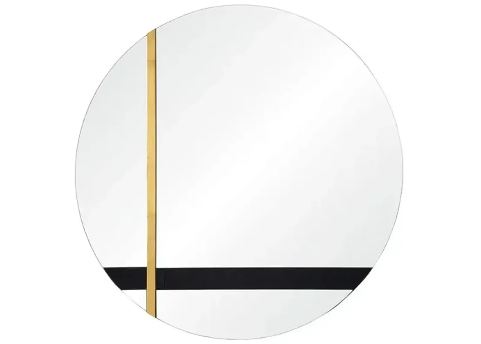 Gavin 30" Round Wall Mirror - Black/Gold Leaf