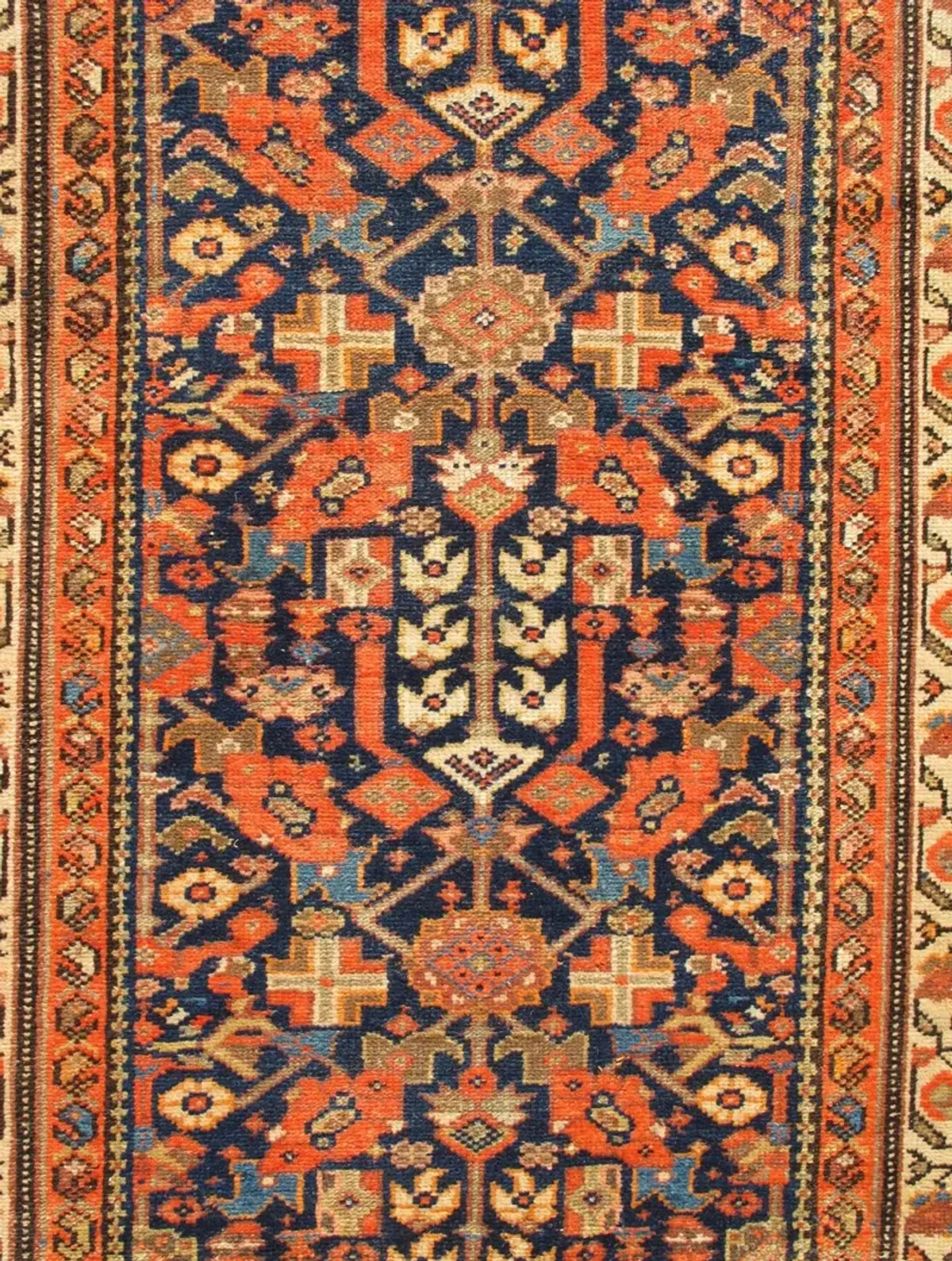 Antique Persian Malayer Runner 3'4x16'10 - Keivan Woven Arts - Orange