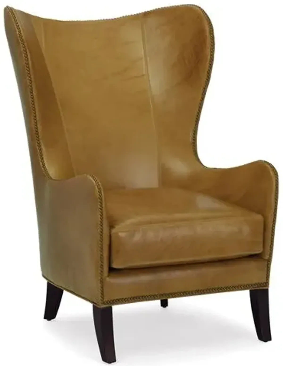 Prescott Wingback Chair - Scotch Leather - Massoud - Brown - Comfortable, Stylish