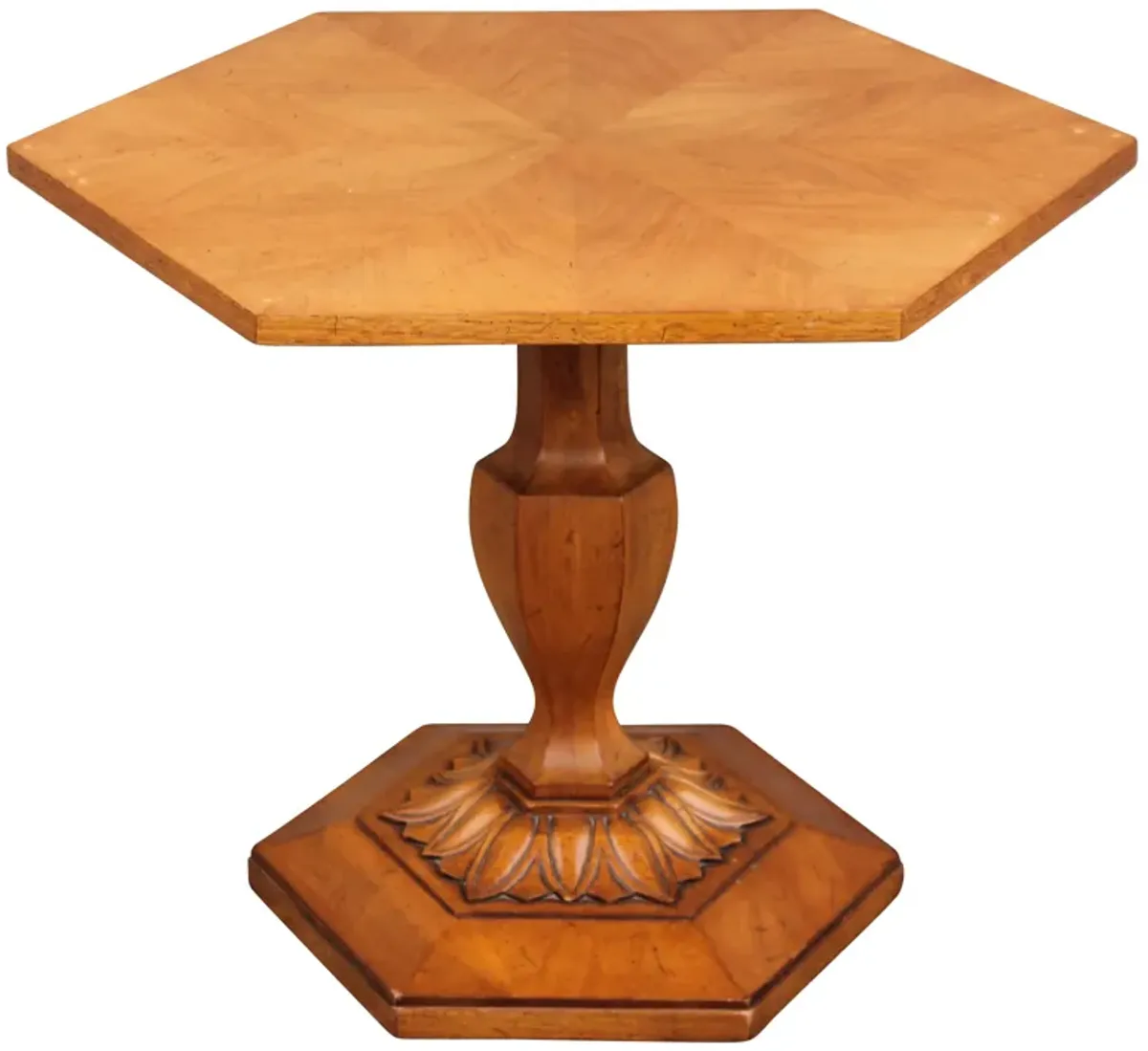 Hexagonal Center Table with Palm - Something Vintage - Brown