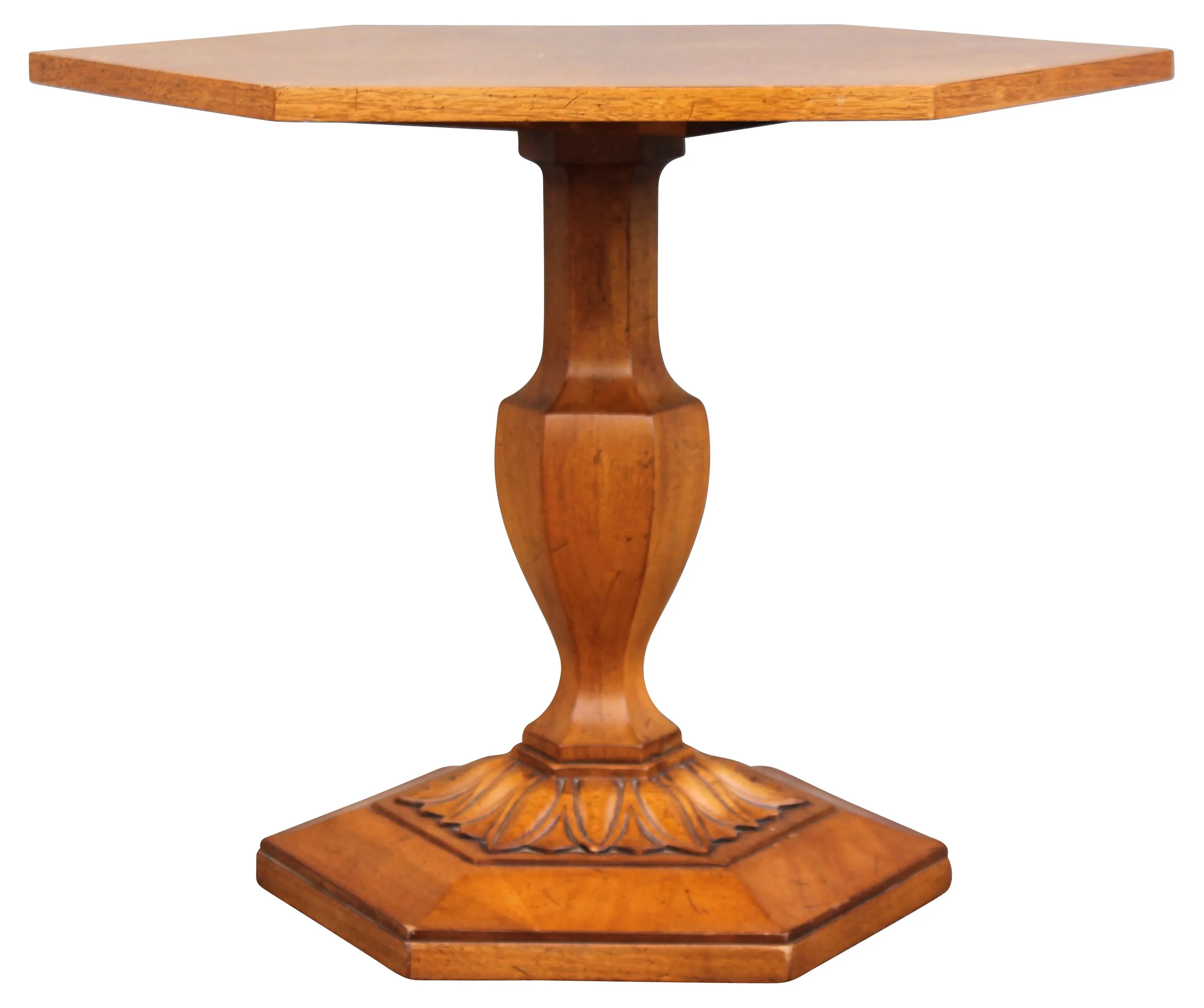 Hexagonal Center Table with Palm - Something Vintage - Brown