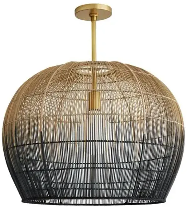 Swami Small Pendant - Natural/Black Ombre - Arteriors - Handcrafted - Beige