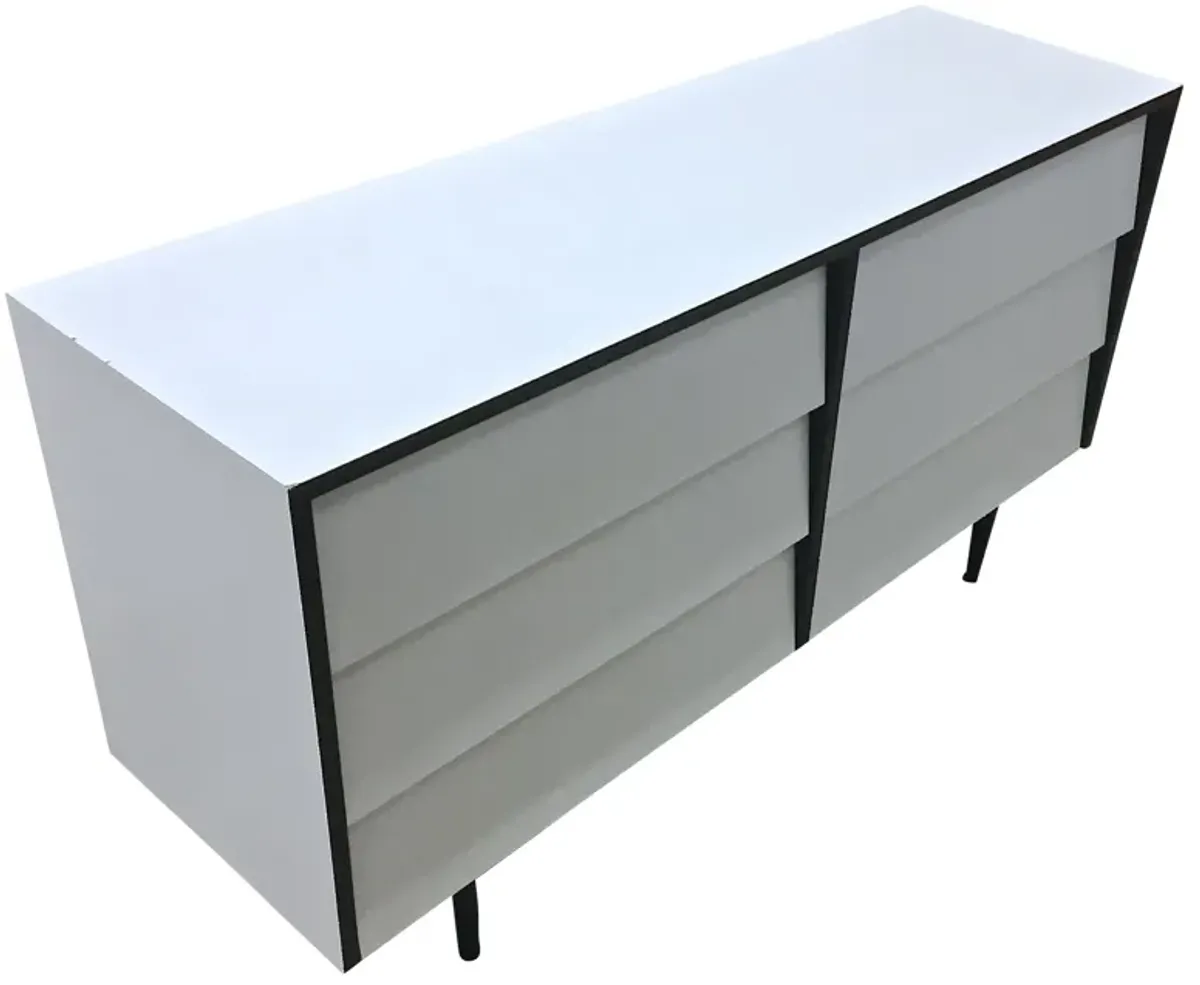 Mid-Century Mod White Dresser - Vermilion Designs