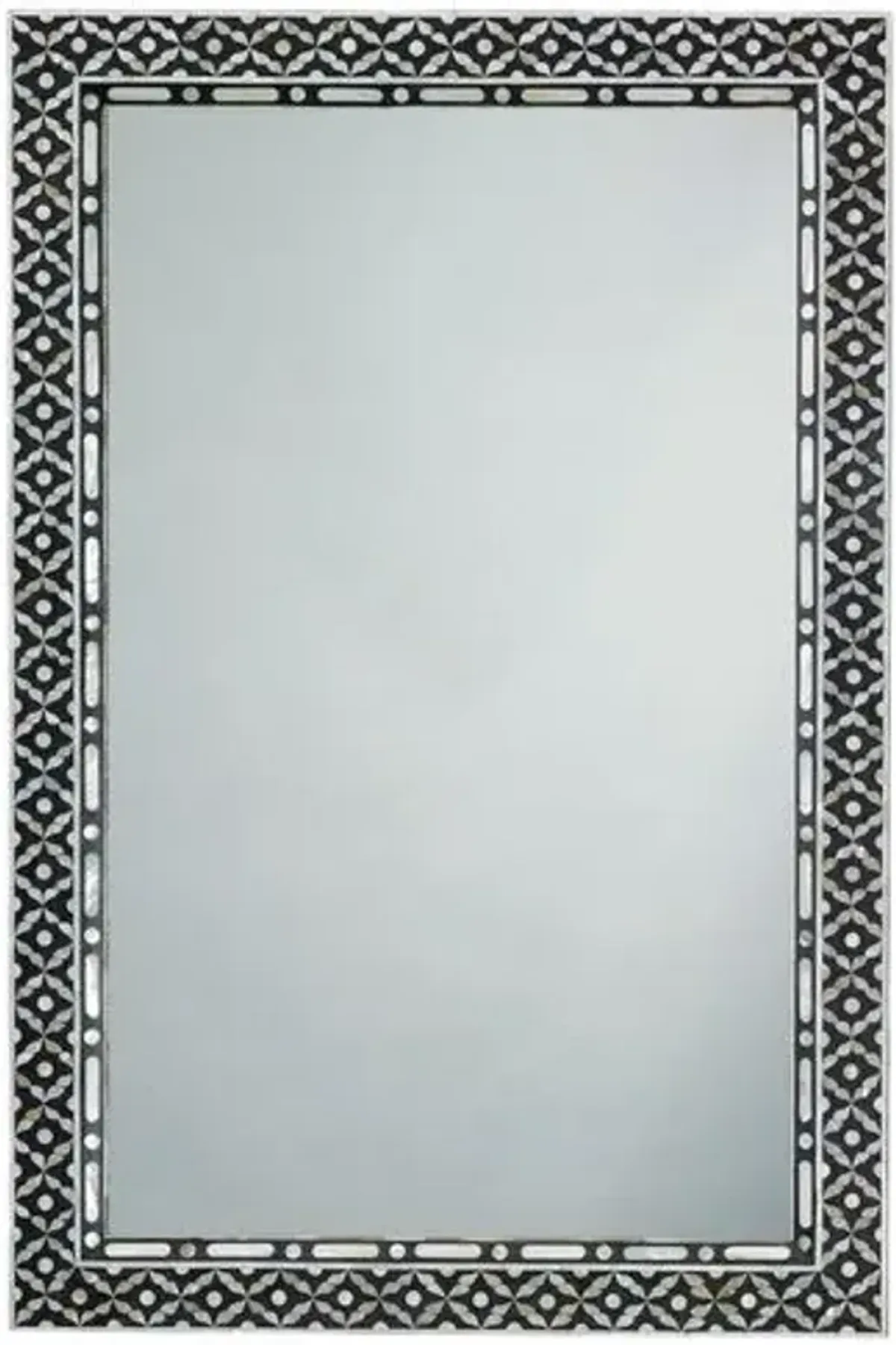 Evelyn Mother-of-Pearl Wall Mirror - Black - Jamie Young Co.