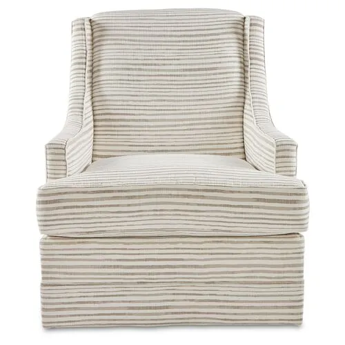 Berkley Swivel Chair - Dune Stripe - Miles Talbott - Handcrafted