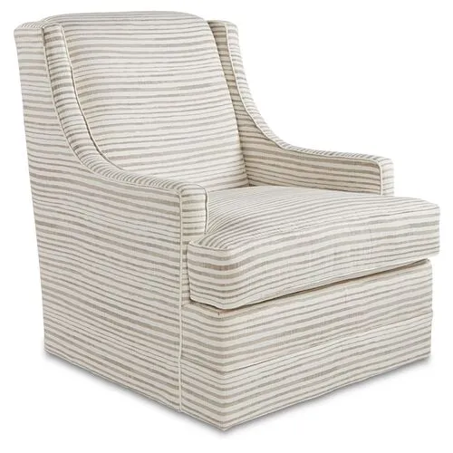 Berkley Swivel Chair - Dune Stripe - Miles Talbott - Handcrafted