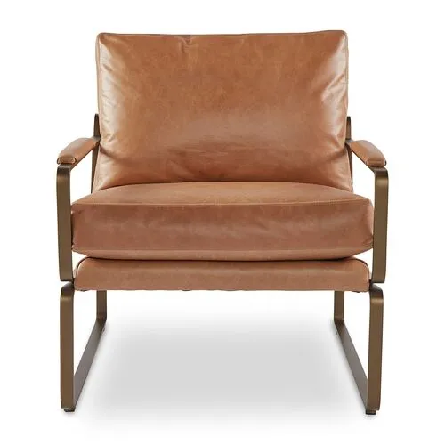 Henry Chair - Café Crypton Leather - Miles Talbott - Handcrafted - Brown