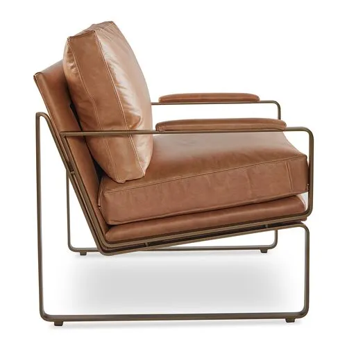 Henry Chair - Café Crypton Leather - Miles Talbott - Handcrafted - Brown