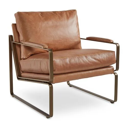 Henry Chair - Café Crypton Leather - Miles Talbott - Handcrafted - Brown