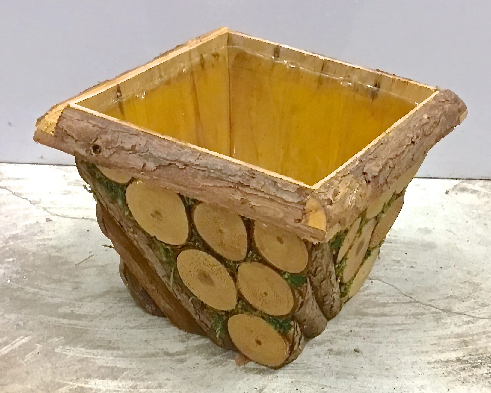 Rustic Wood Cachepot - Vermilion Designs - Brown