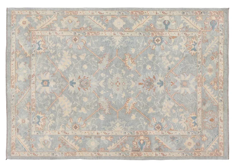 Turkish Oushak Rug - 6'8" x 9'5" - Keivan Woven Arts - Blue - Blue