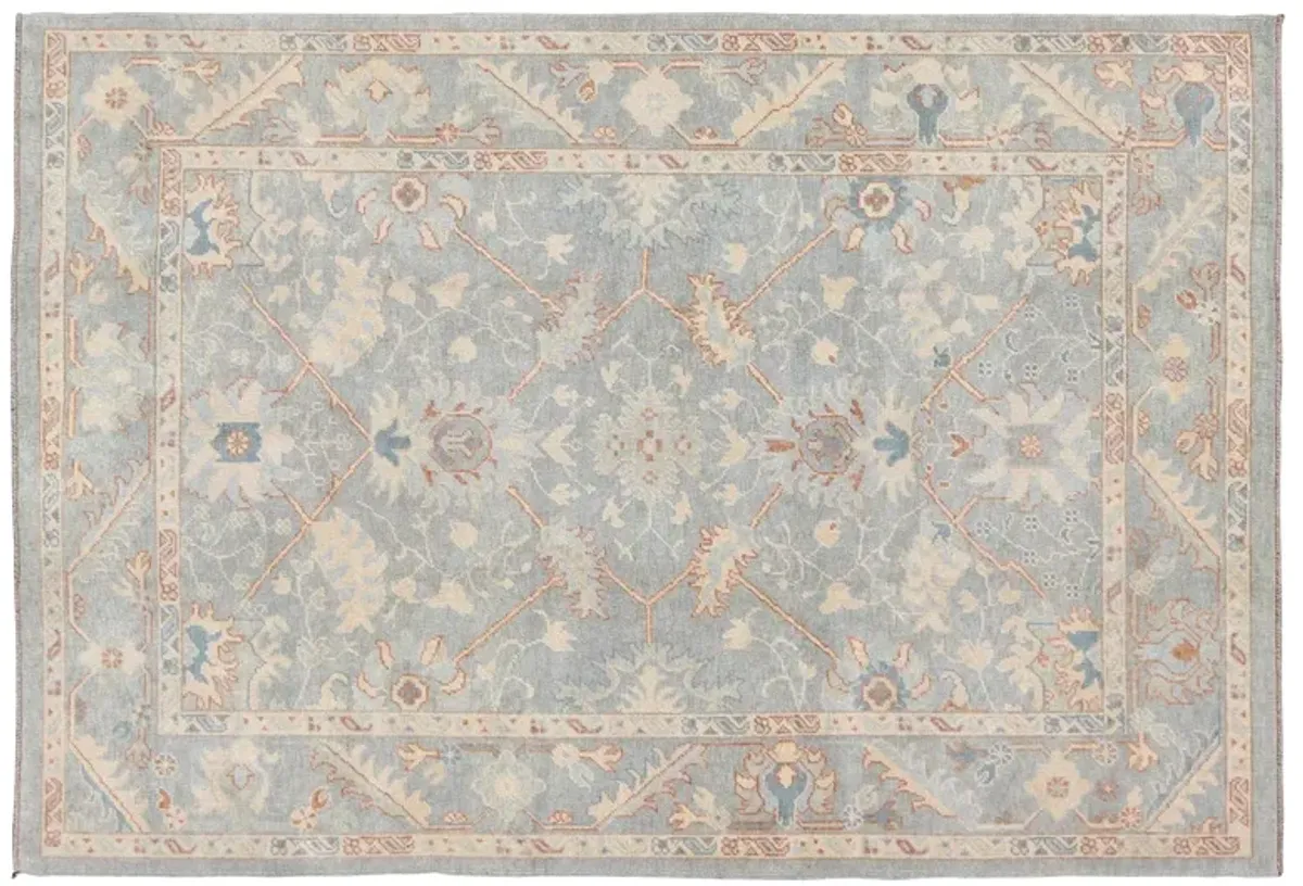 Turkish Oushak Rug - 6'8" x 9'5" - Keivan Woven Arts - Blue - Blue