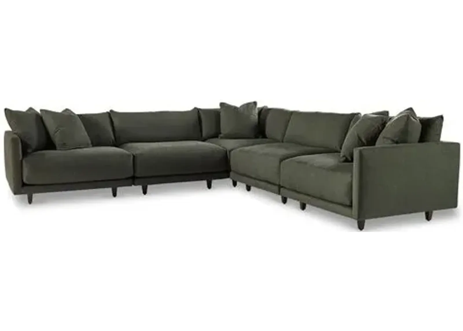 Nadell Velvet Modular Sectional - Handcrafted - Green