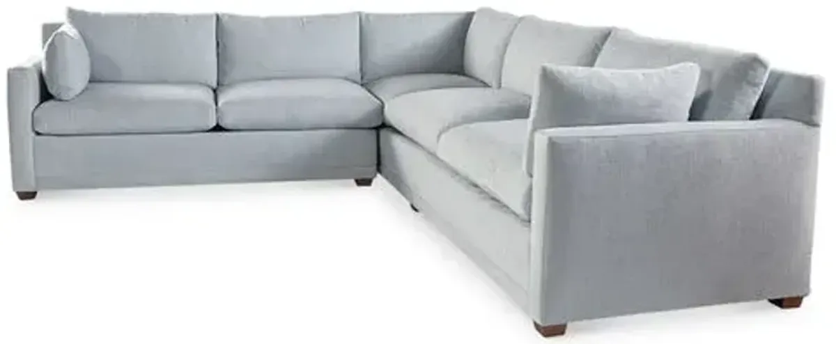 Saunders Sectional - Ice Blue - Handcrafted