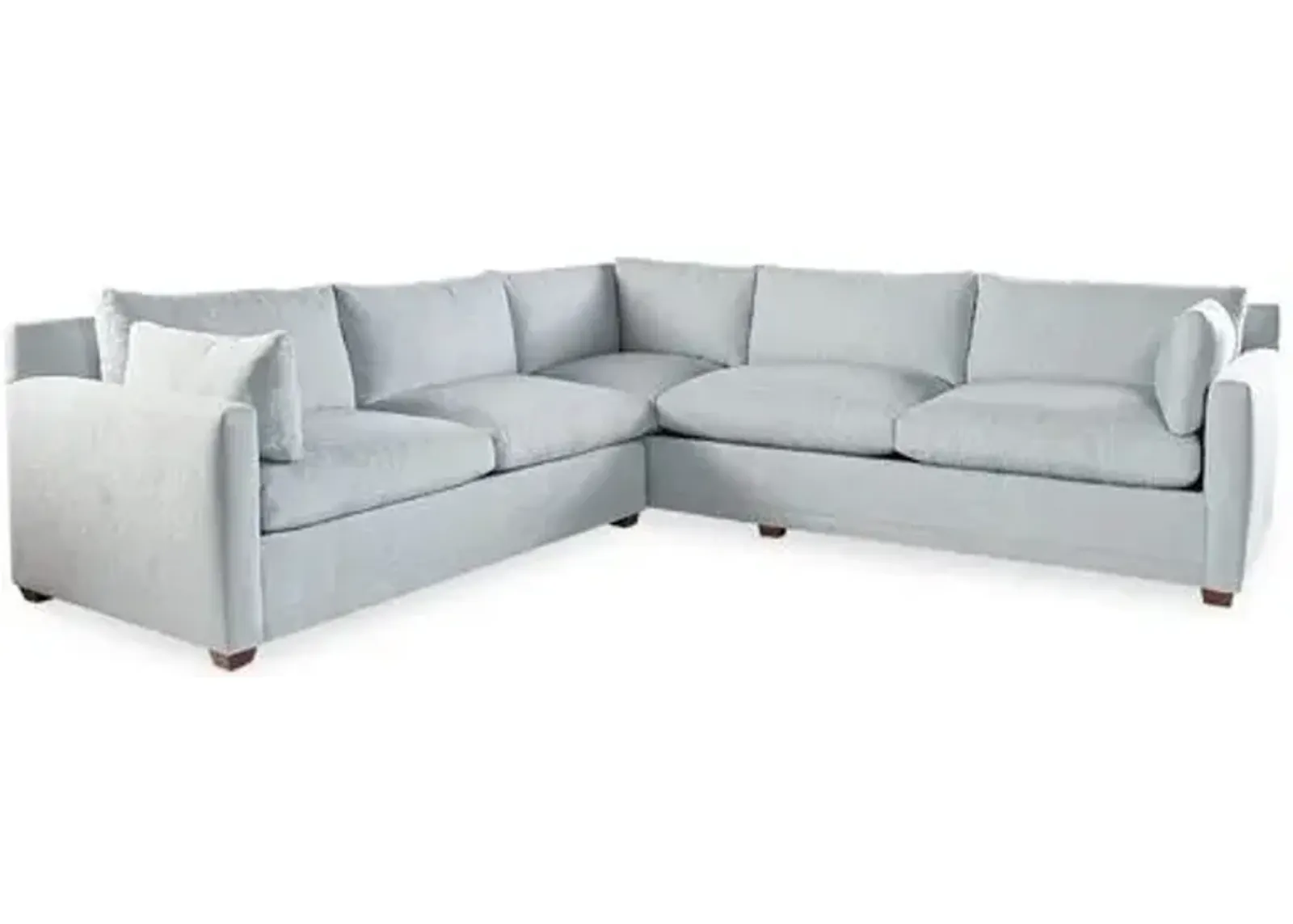 Saunders Sectional - Ice Blue - Handcrafted