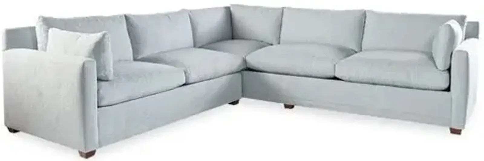 Saunders Sectional - Ice Blue - Handcrafted