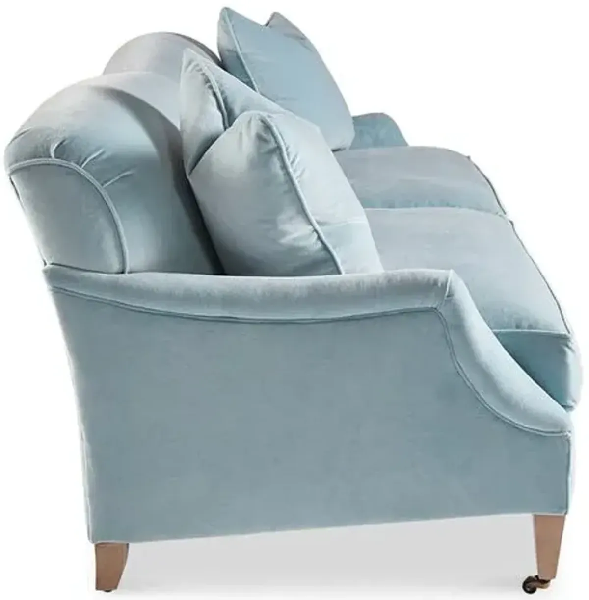 Magnolia Velvet Sofa - Ice Blue - Handcrafted