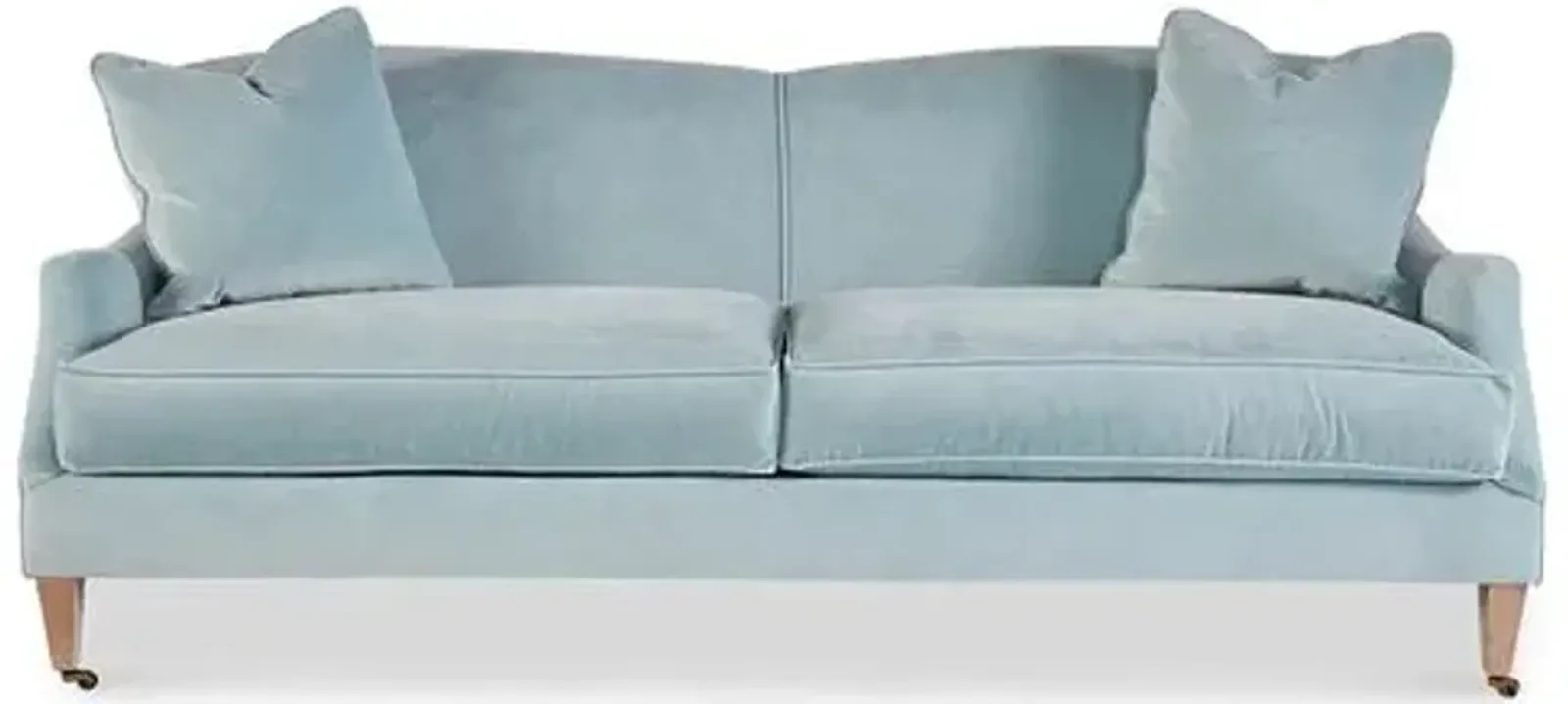 Magnolia Velvet Sofa - Ice Blue - Handcrafted