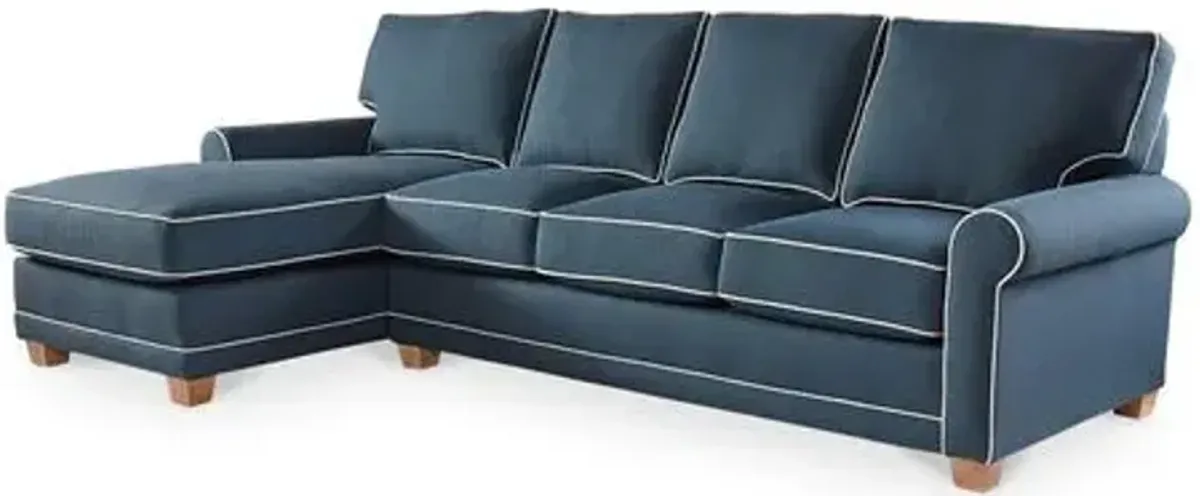 Reid LF Sectional - Navy - Blue