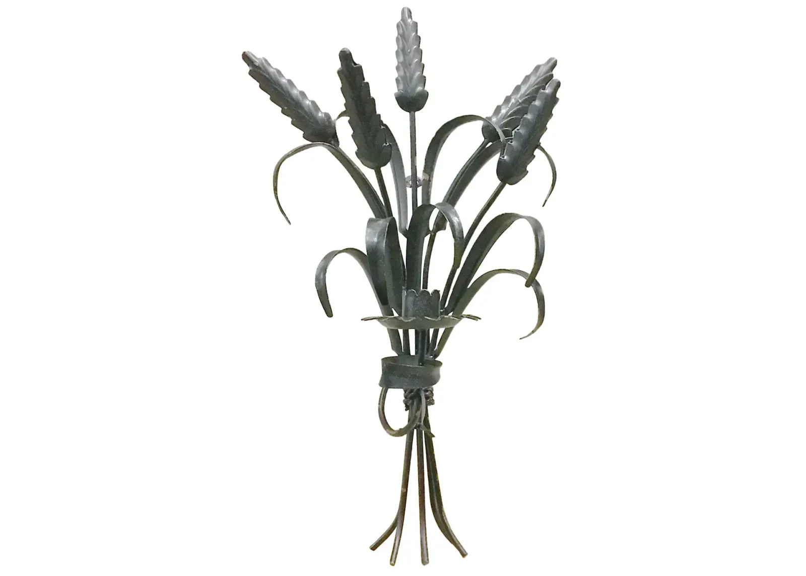 Tole Bundle of Wheat Candle Sconce - Vermilion Designs - Black