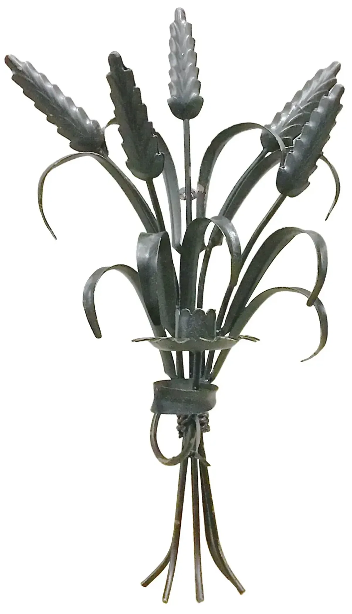 Tole Bundle of Wheat Candle Sconce - Vermilion Designs - Black