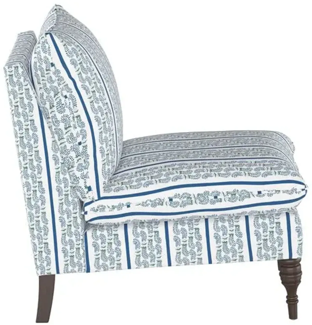 Agave Stripe Slipper Chair - Indigo - Handcrafted - Blue