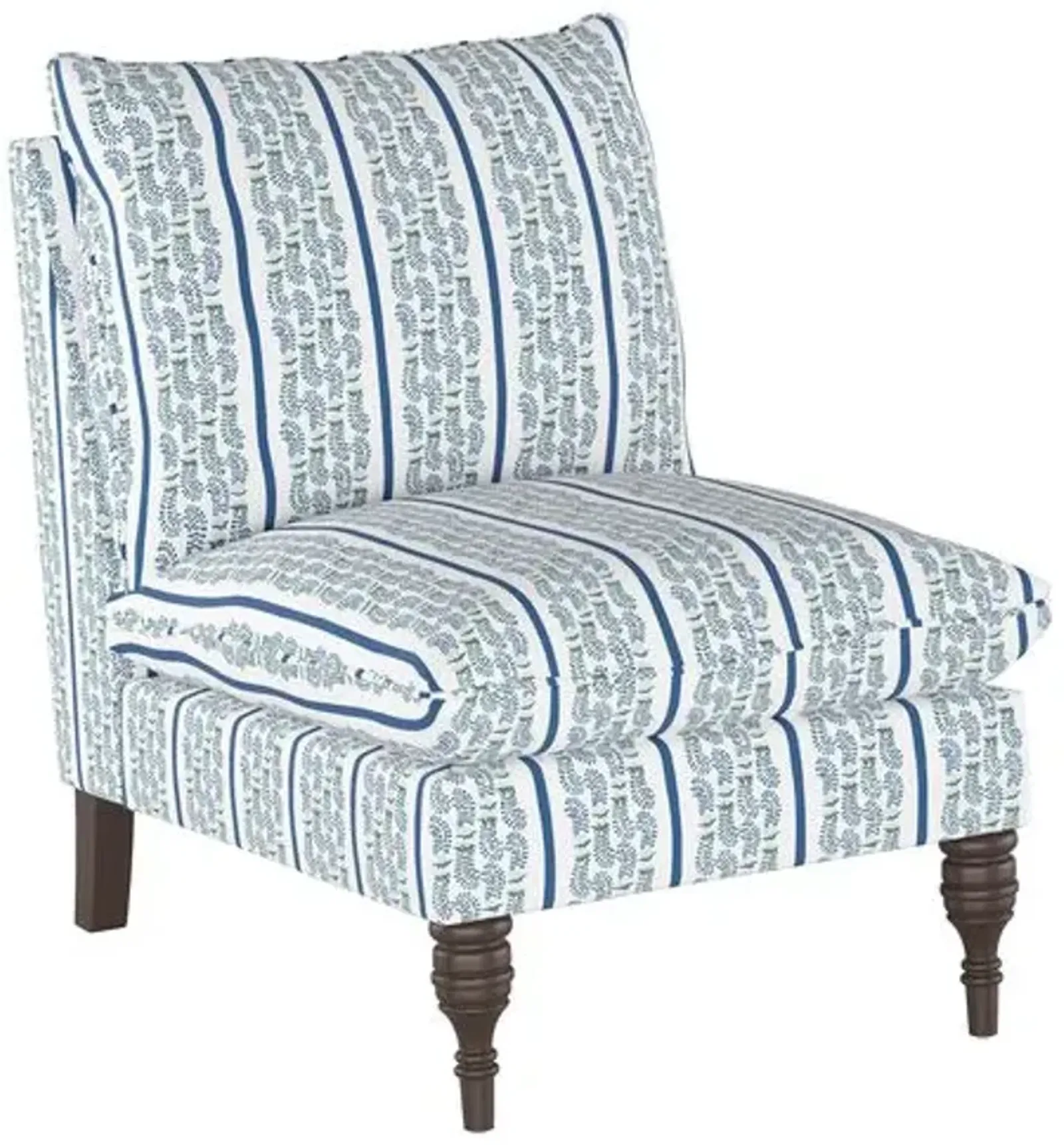 Agave Stripe Slipper Chair - Indigo - Handcrafted - Blue