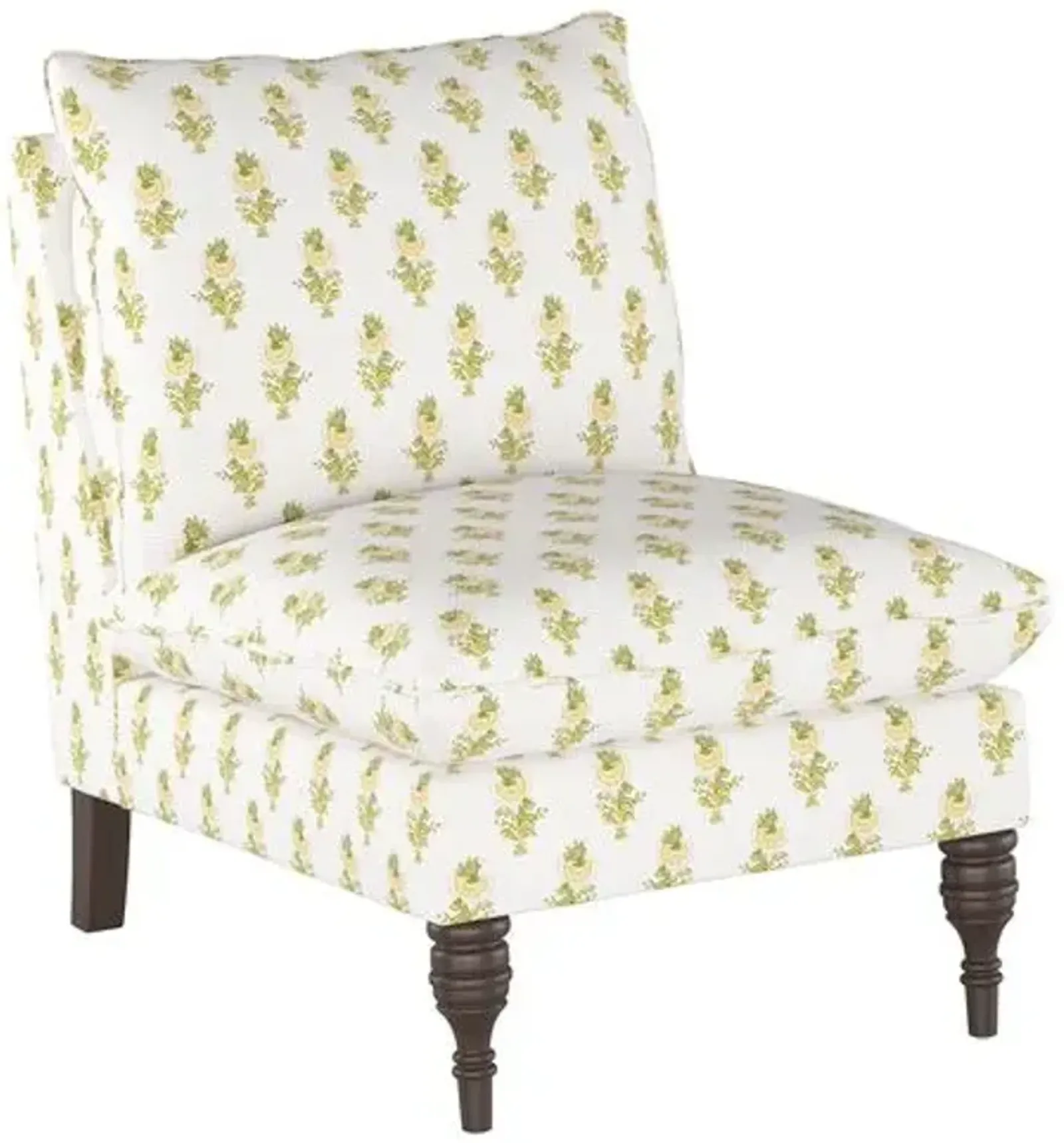 Desert Flower Slipper Chair - Spring Green - Handcrafted