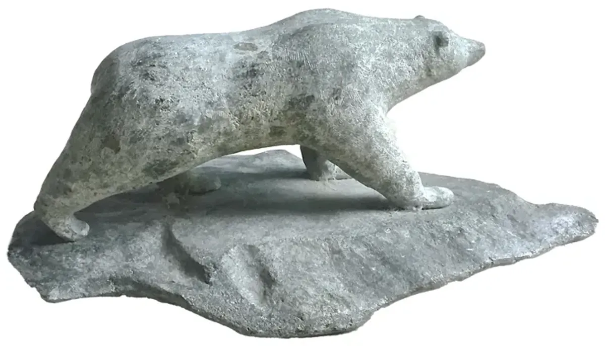 Carved Stone Bear Sculpture - Vermilion Designs - Gray