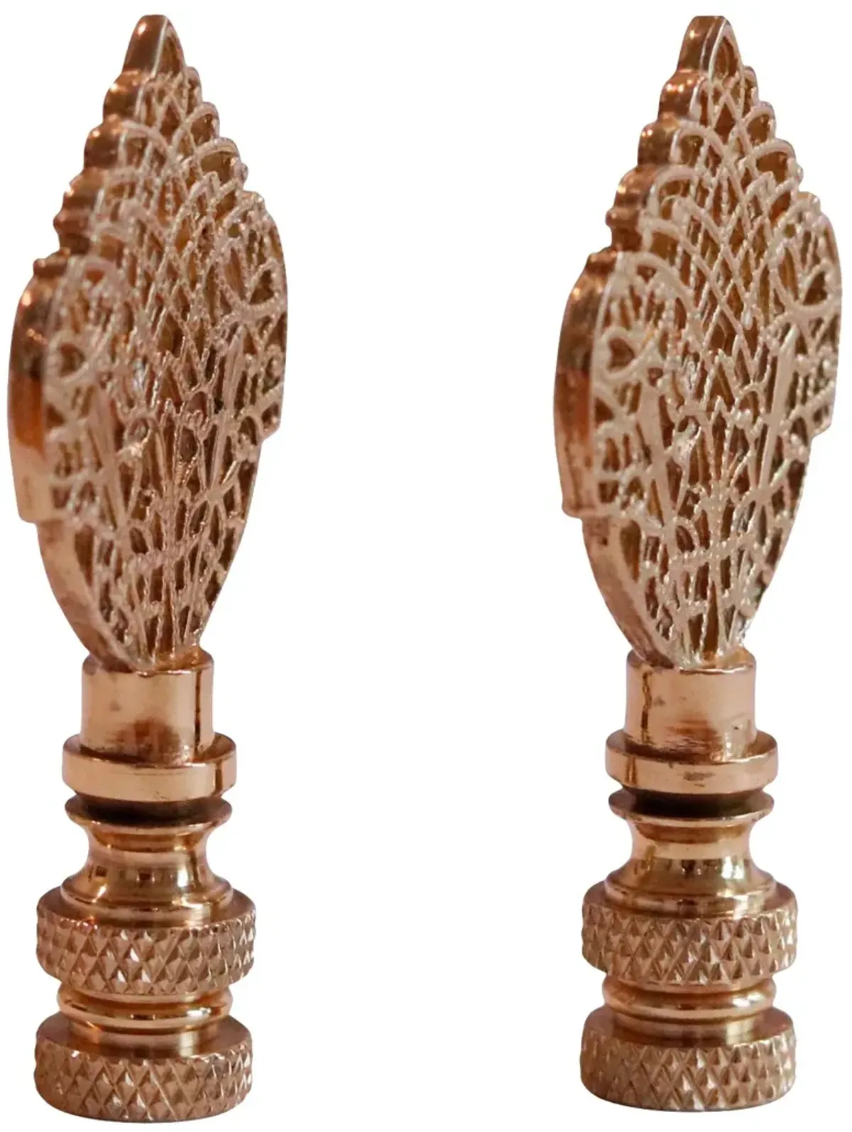 Brass Filigree Lamp Finials - a Pair By Interesting Things - Gold