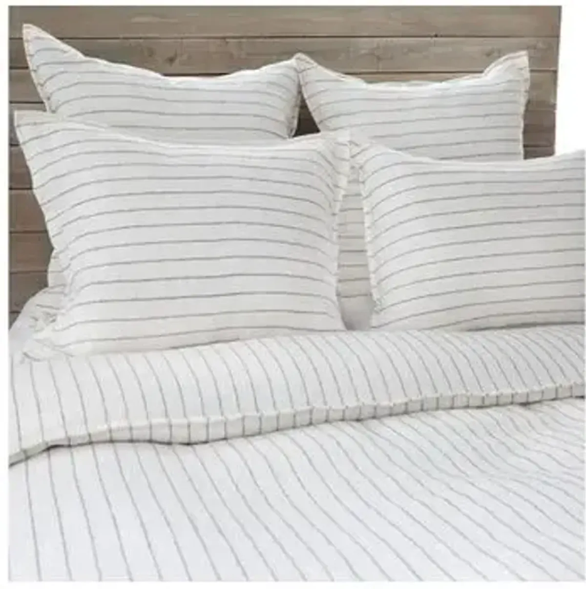 Blake Duvet Cover - Cream/Gray - Pom Pom at Home - Ivory