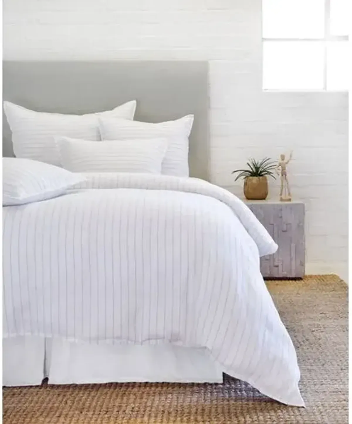 Blake Duvet Cover - White/Ocean - Pom Pom at Home