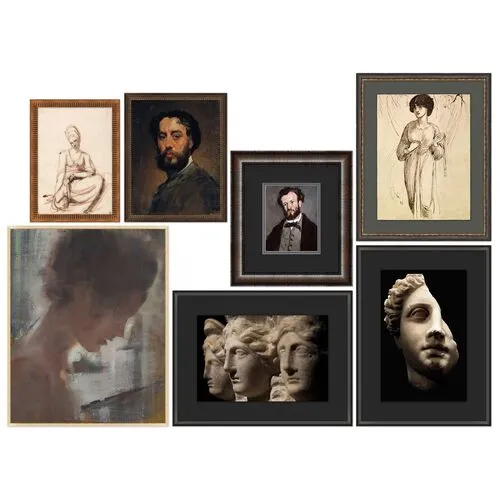 7-Pc Portraits Gallery Wall - Brown