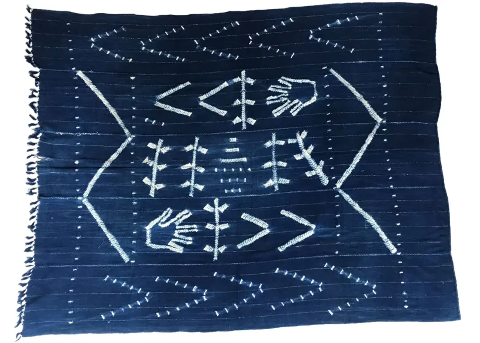 African Indigo Hand-Made Textile Throw - Eat Drink Home - Handcrafted - Blue